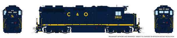 PRE-ORDER: Rapido 39501 - EMD GP39 (DCC and Sound) Chesapeake & Ohio (C&O) 3902 - HO Scale