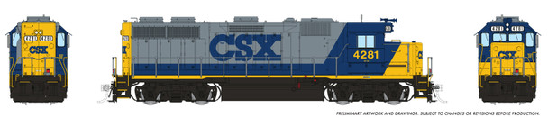 PRE-ORDER: Rapido 39513 - EMD GP39 (DCC and Sound) CSX (CSXT) 4281 YN2 - HO Scale