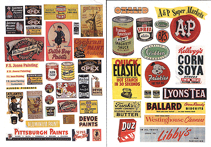 JL Innovative 178 - Paint & Consumer Signs 1940's-50's(54) - HO Scale Kit