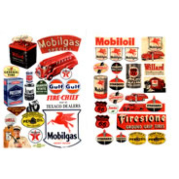 JL Innovative 184 - Gas Station & Oil Posters and Signs 1940's and 1950's    - HO Scale
