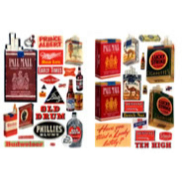 JL Innovative 185 - Alcohol/Tobacco/Chewing Gum posters & signs(40)    - HO Scale Kit