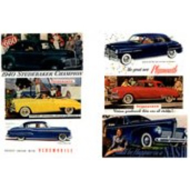 JL Innovative 189 - 6 Automobile Theme Signs for Billboards 40's    - HO Scale