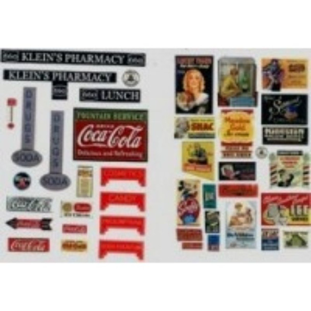 JL Innovative 242 - Vintage Drugstore Pharmacy Signs 30's-50's(41)    - HO Scale Kit