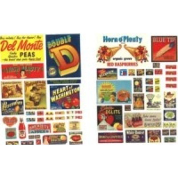 JL Innovative 246 - Vintage Fruit Crate and Fruit Stand Signs 1930s-50s (70)    - HO Scale