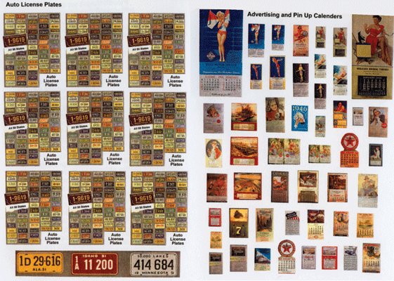JL Innovative 249 - Vintage Calenders/Auto License Plates1930's-50's - HO Scale