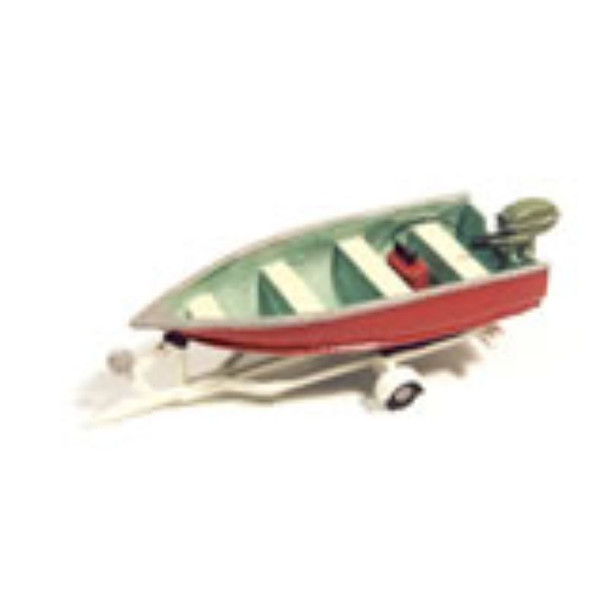 JL Innovative 455 - Fishing Boat, Motor & Trailer    - HO Scale Kit