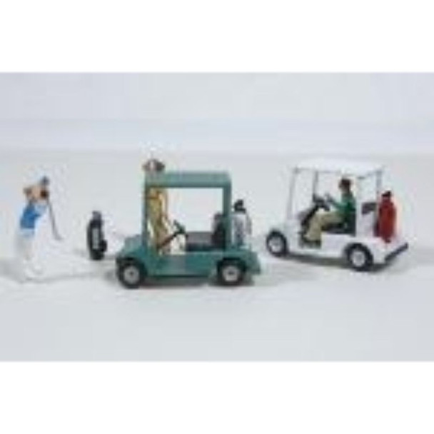 JL Innovative 459 - Golf Carts(2) & bags(4)    - HO Scale Kit