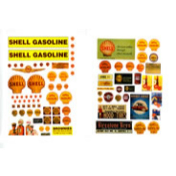JL Innovative 488 - Vintage Gas Station Signs Shell 1940-50's (92)    - HO Scale Kit
