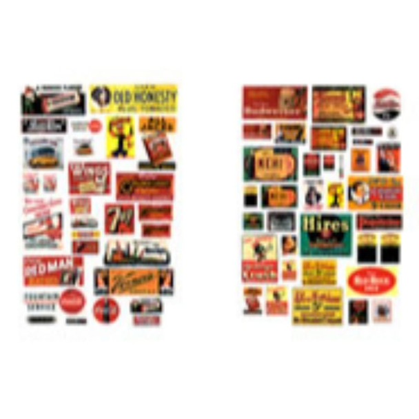 JL Innovative 633 - Saloon & Tavern Posters/signs II 30'-50's(62)    - N Scale Kit