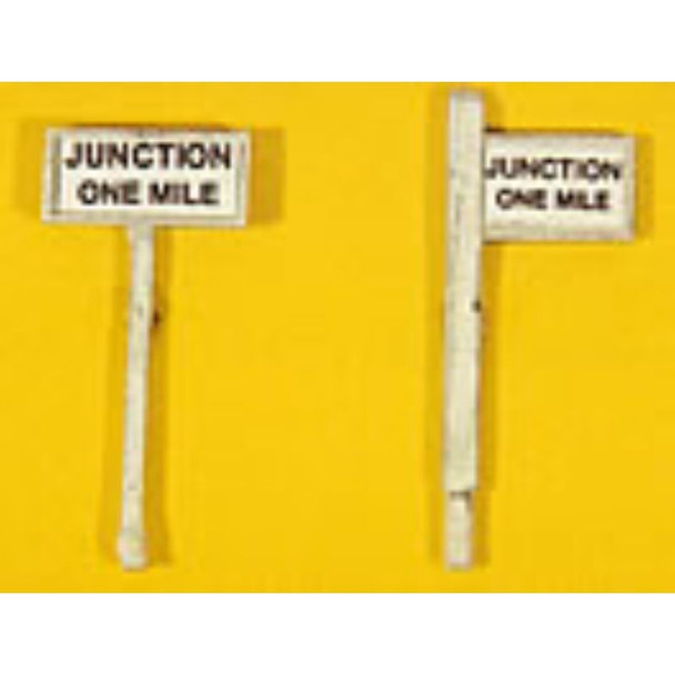 JL Innovative 837 - Custom Right of Way signs - Junction One Mile    - HO Scale