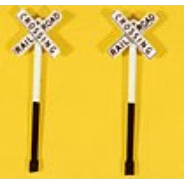 JL Innovative 846 - Railroad Crossbuck Signs, 2-Tone (2)    - HO Scale