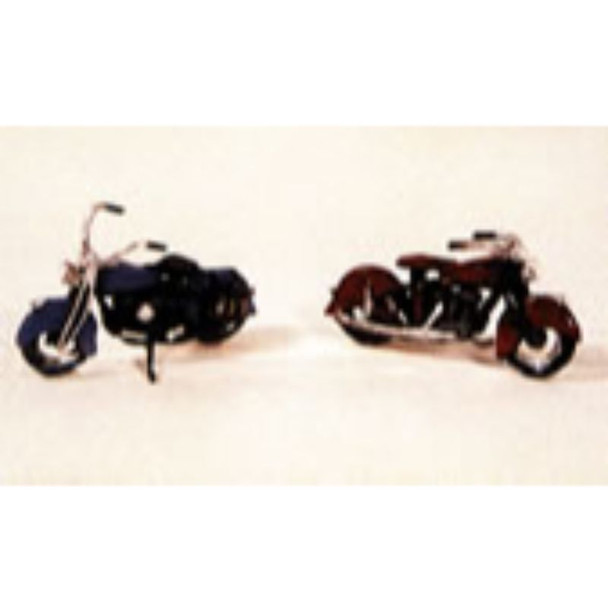 JL Innovative 902 - Classic '47 Motorcycles(2) One/saddlebags    - HO Scale Kit