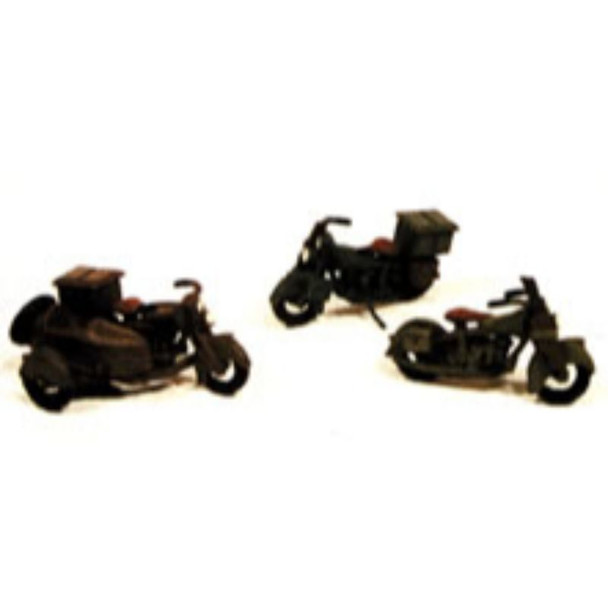 JL Innovative 907 - Classic Military Motorcycle Set(3)    - HO Scale Kit