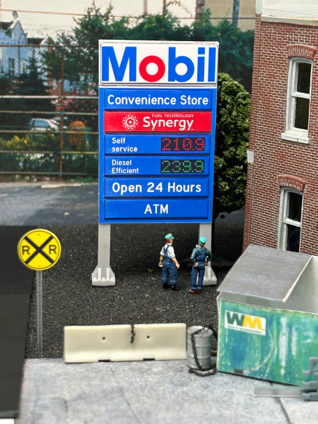 ScaleSigns HO-1112-003-v03 - Gas Station Price Sign Mobil / Canadian  - HO Scale