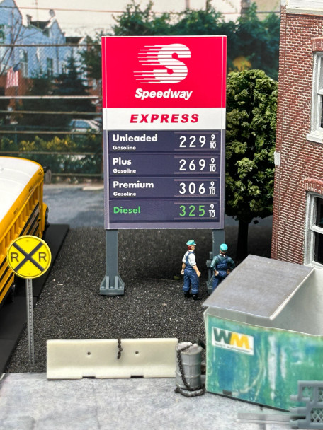 ScaleSigns HO-1112-009 - Gas Station Price Sign Speedway  - HO Scale