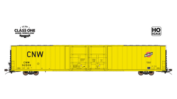 Class One Model Works FC00332 - Thrall 86' Highcube 4-Door Boxcar Chicago & Northwestern (CNW) 92509 - HO Scale