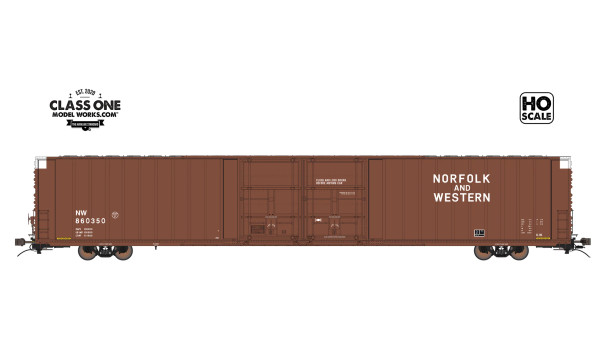 Class One Model Works FC00338 - Thrall 86' Highcube 4-Door Boxcar Norfolk & Western (NW) 860350 - HO Scale