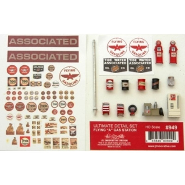 JL Innovative 949 - Ultimate Detail Set Flying "A" Gas Station    - HO Scale