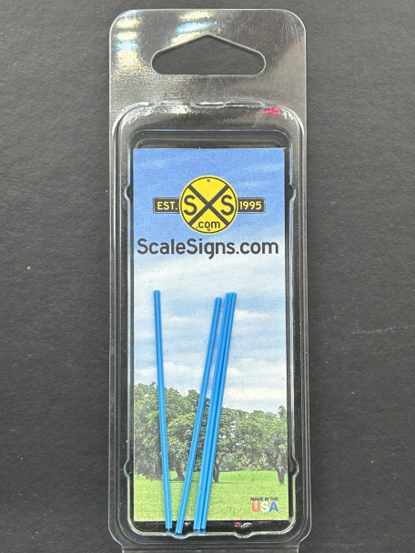 ScaleSigns HO-1000-011 - Lite Blue "Tee" Poles  - HO Scale