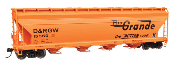 Walthers Mainline 910-49209 - ACF 5250 4-Bay Centerflow Covered Hopper Denver & Rio Grande Western (D&RGW) 15581 - HO Scale
