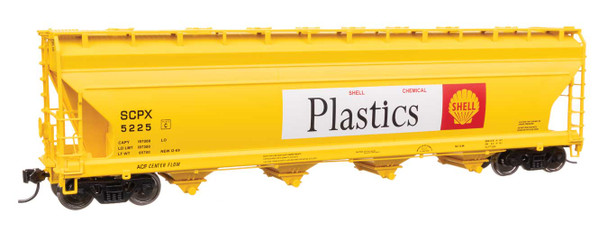 Walthers Mainline 910-49218 - ACF 5250 4-Bay Centerflow Covered Hopper Shell Chemical (SCPX) 5232 - HO Scale