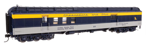 Walthers Proto 920-17415 - 70' Heavyweight RPO-Baggage Car Chesapeake & Ohio (C&O) 88 - HO Scale