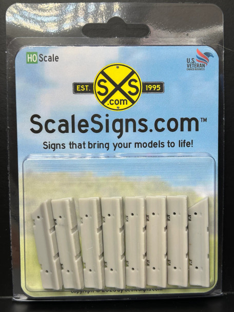 ScaleSigns HO-0013-001-v28 - Jersey Barriers A,B,C parts (8 pack)  - HO Scale