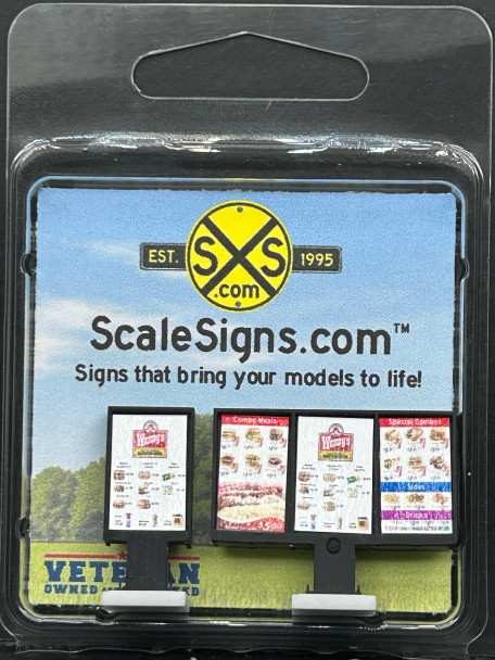 ScaleSigns HO-0017-011 - Drive Thru - Wendys  - HO Scale