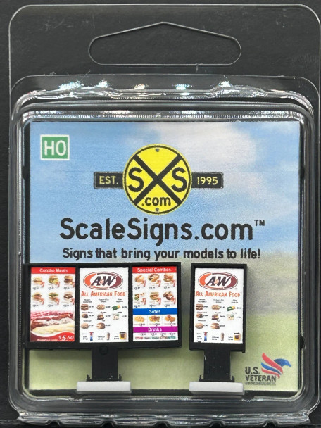 ScaleSigns HO-0017-012 - Drive Thru - A&W  - HO Scale