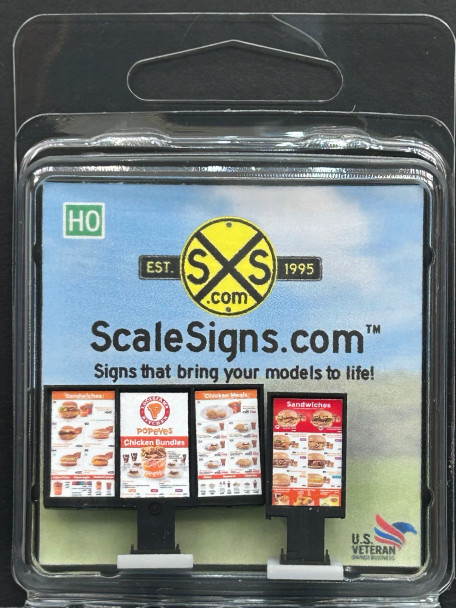 ScaleSigns HO-0017-017-v02 - Drive Thru - Popeyes / Present  - HO Scale