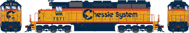 PRE-ORDER: Athearn 2858 - EMD SD40 (DCC and Sound) Chessie (WM) 7571 - HO Scale