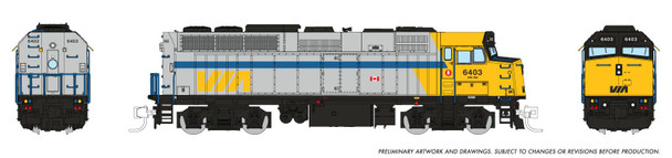 PRE-ORDER: Rapido 580512 - GMD F40PH-2D (DCC and Sound) VIA Rail Canada (VIA) Original Scheme: #6445 - N Scale