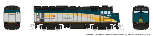 PRE-ORDER: Rapido 582011 - Rebuilt F40PH-2D DC Silent VIA Rail Canada (VIA) Renaissance: #6432 - N Scale