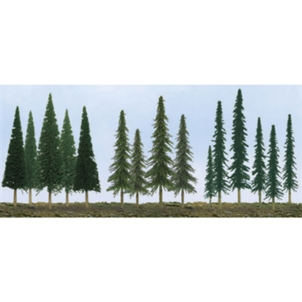 JTT 592117 - Bulk Evergreen Trees 2.5"-6", 45pcs, N to HO    - Multi Scale