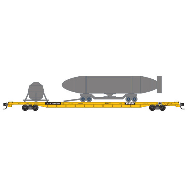 Micro-Trains Line 07100940 - TTX 89' Flat Car with Deep Submergence Rescue Training Vehicle TTX (JTTX) 942556 - N Scale
