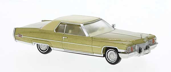 Brekina 18126 - 1972 Cadillac Coupe de Ville  Gold, Ivory  - HO Scale