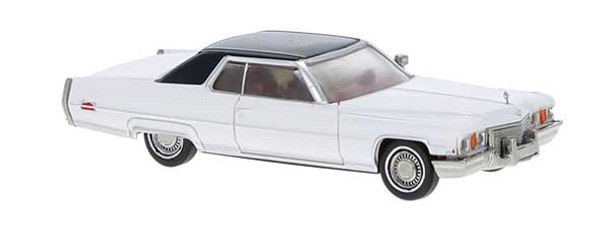 Brekina 18129 - 1972 Cadillac Coupe de Ville  White, Black  - HO Scale