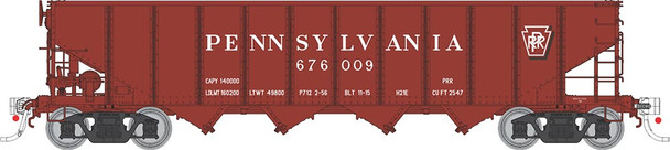 Rapido 178008A-676127 - H21E 4-Bay Hopper Pennsylvania (PRR) 676127 Red Shadow Keystone - HO Scale