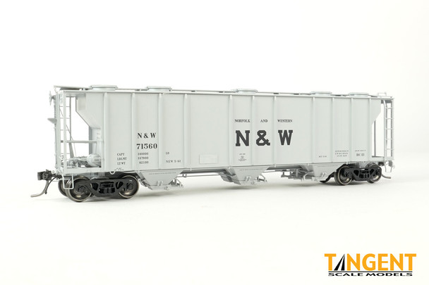 Tangent Scale Models 35013-01 - Pullman-Standard PS-2 3215CuFt Covered Hopper Norfolk & Western (NW) 71552 - HO Scale