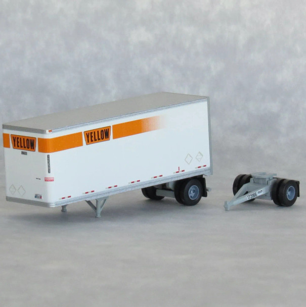 Trainworx 42885-02 - 28' Pup Trailer Yellow #2  - N Scale