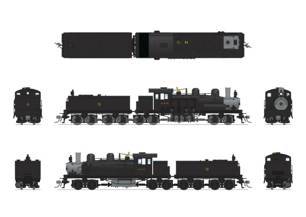 PRE-ORDER: Broadway Limited 7811 - Class D 4-truck Shay w/ DCC and Sound Chesapeake & Ohio (C&O) 3 - HO Scale