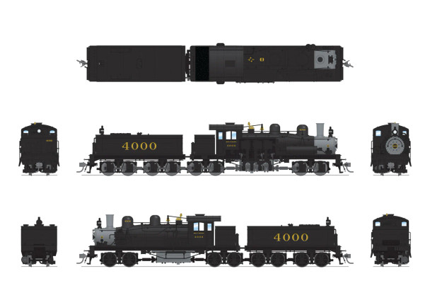 PRE-ORDER: Broadway Limited 7814 - Class D 4-truck Shay w/ DCC and Sound Southern (SOU) 4000 In-Service Paint - HO Scale