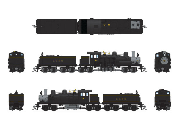 PRE-ORDER: Broadway Limited 7823 - Class D 4-truck Shay w/ DCC and Sound Greenbrier, Cheat & Elk 14 - HO Scale