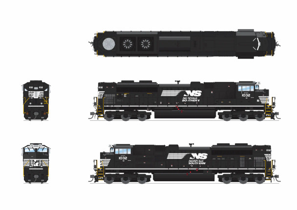 PRE-ORDER: Broadway Limited 9770 - EMD SD70ACe DC Silent Norfolk Southern (NS) 1032 - HO Scale