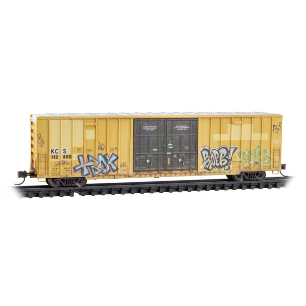 Micro-Trains Line 12344150 - Weathered Kansas City Southern/ex-TTX 60' High-Cube Boxcar Kansas City Southern (KCS) 112499 - N Scale