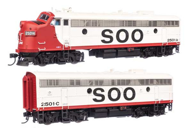 Walthers Proto 920-49555 - EMD FP7 & F7B DC Silent Soo Line (SOO) 2501A & 2501C - HO Scale