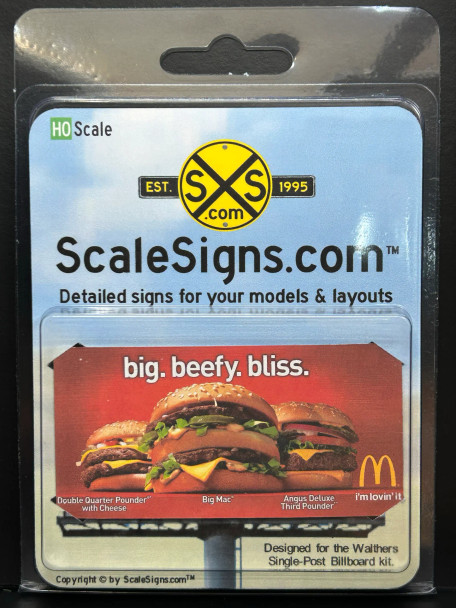 ScaleSigns HO-1600-001-v02 - Billboard Sign Insert McD's v2  - HO Scale