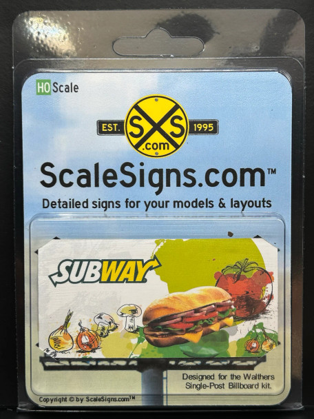 ScaleSigns HO-1600-004-v01 - Billboard Sign Insert SubWay  - HO Scale