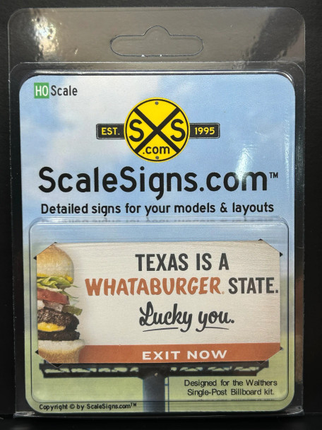 ScaleSigns HO-1600-008-v01 - Billboard Sign Insert Whataburger  - HO Scale