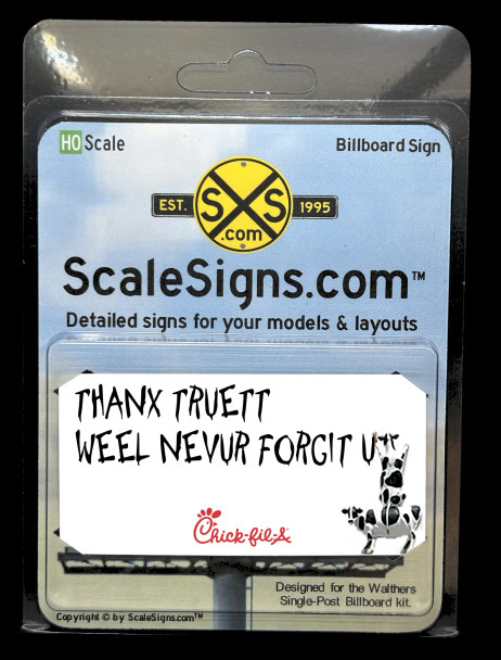 ScaleSigns HO-1600-014-v04 - Billboard Sign Insert Chick-fil-a  - HO Scale